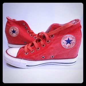 Converse Chuck Taylor Lux Mid Red Wedges